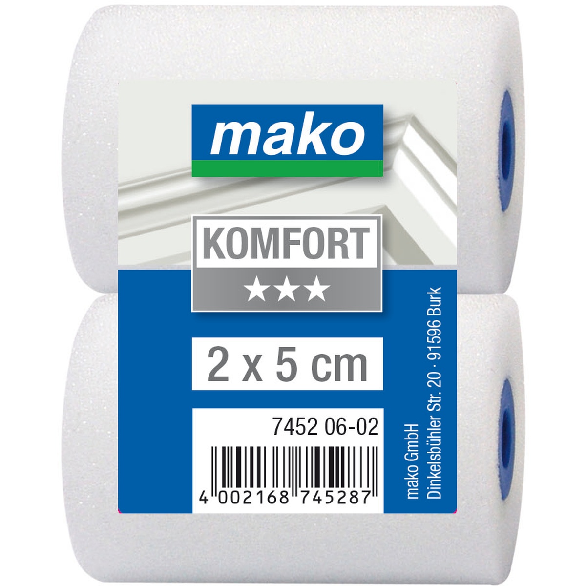Mako Mini-Lackroller Ersatzwalzen 5 cm, 2 stk.