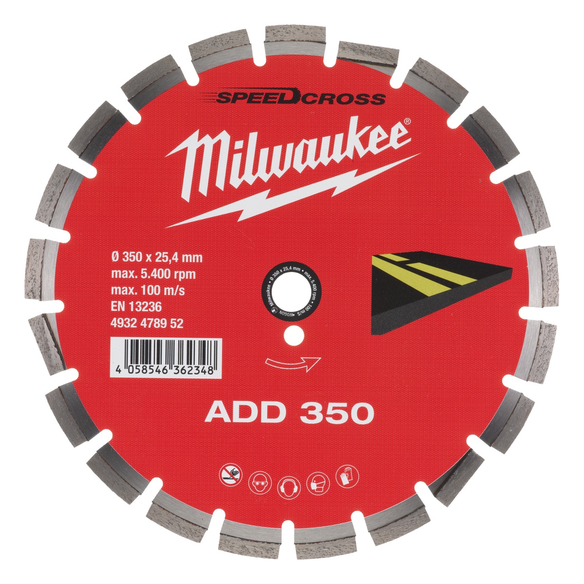 Milwaukee Diamanttrennscheibe Asphalt ADD 350 mm - 1 Stk.