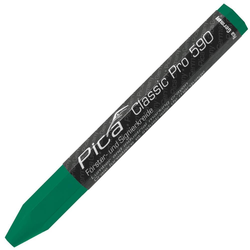 Pica Classic Förster- und Signierkreide Pro 590, 12 × 120 mm, Sechskant, grün