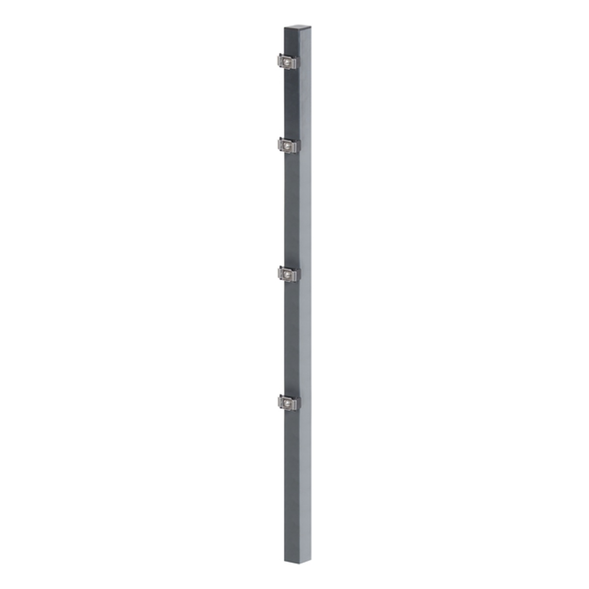 Alberts Zaunpfosten, Länge: 3000 mm, für Mattenhöhe: 2400 mm, Pfostenstärke: 60 x 40 mm, verzinkt, anthrazit kunststoffbeschichtet RAL 7016 - 1 Stk.