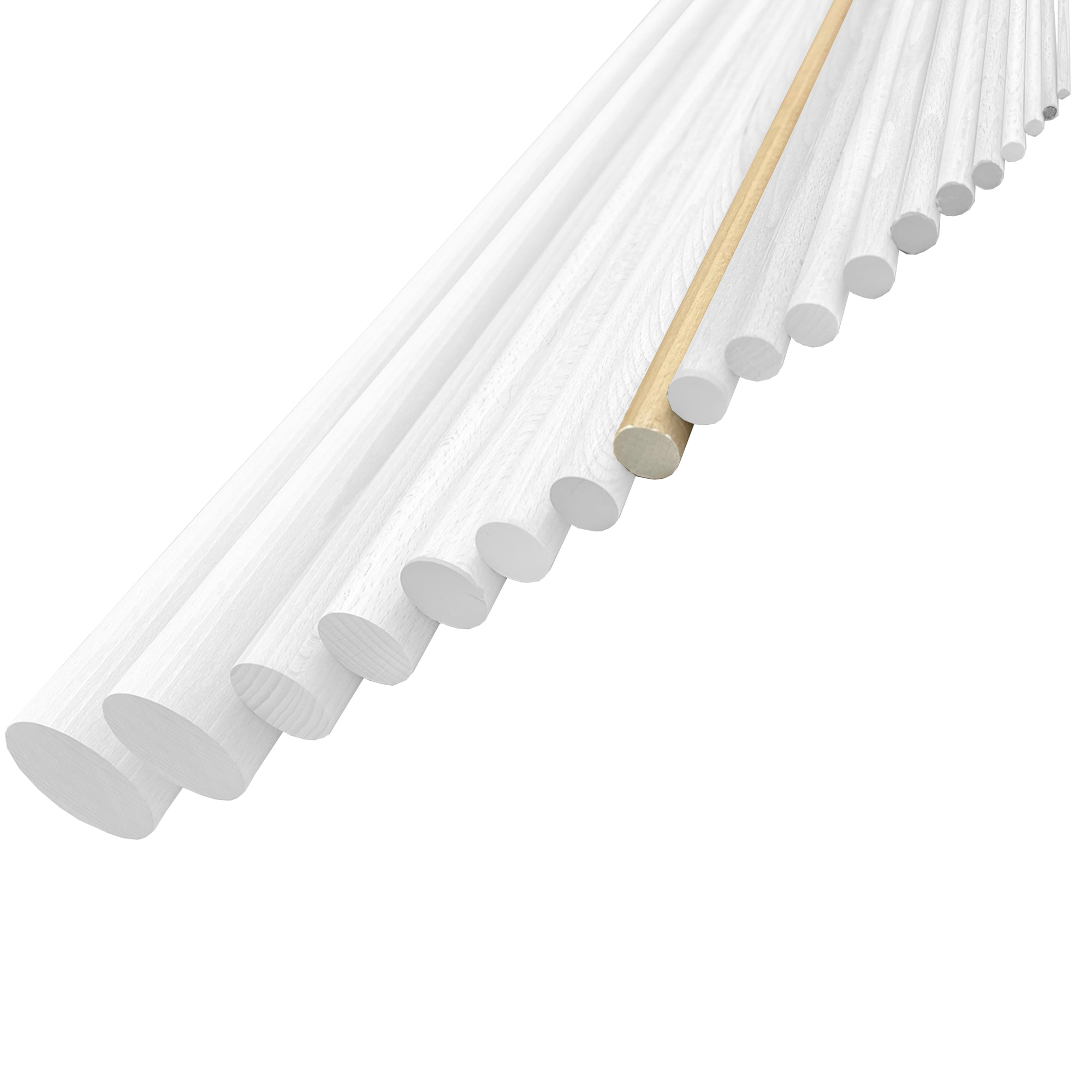 Facett Rundstab Buche 20 x 1000 mm, glatt - 1 Stk. Facett Rundstab Buche 20 x 1000 mm, glatt - 1 Stk.