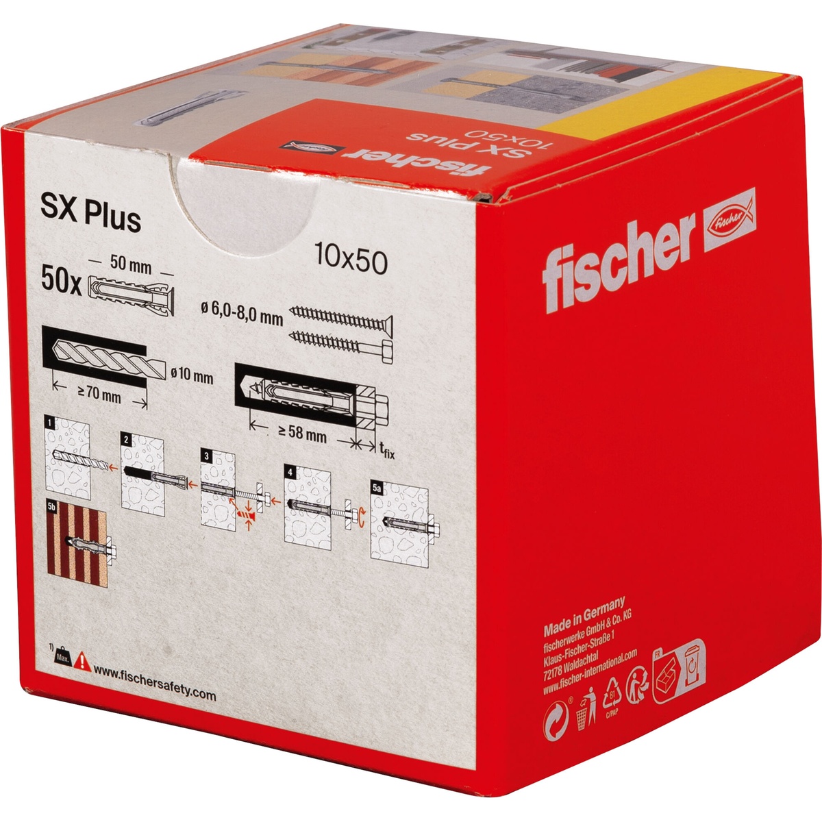 Fischer Dübel SX Plus 10x50 mm - 50 Stk. Fischer Dübel SX Plus 10x50 mm - 50 Stk.