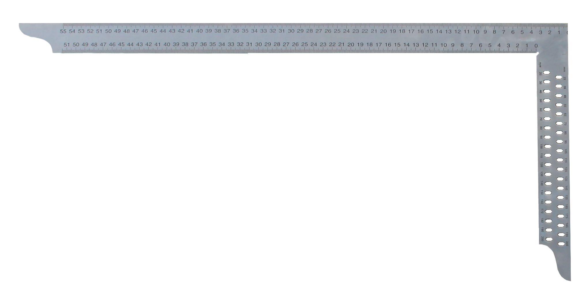 hedue Zimmermannswinkel ZN 600 x 280 mm, Edelstahl Federstahl, nahtlos, mm-Skala, Anreißlöcher