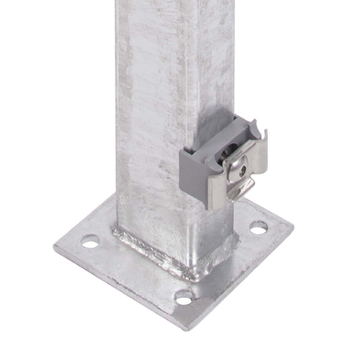 Alberts Zaunpfosten mit Platte, 40 x 60 x 900 mm, inkl. Klemmlasche, Stahl roh, feuerverzinkt, anthrazit kunststoffbeschichtet RAL 7016, zum