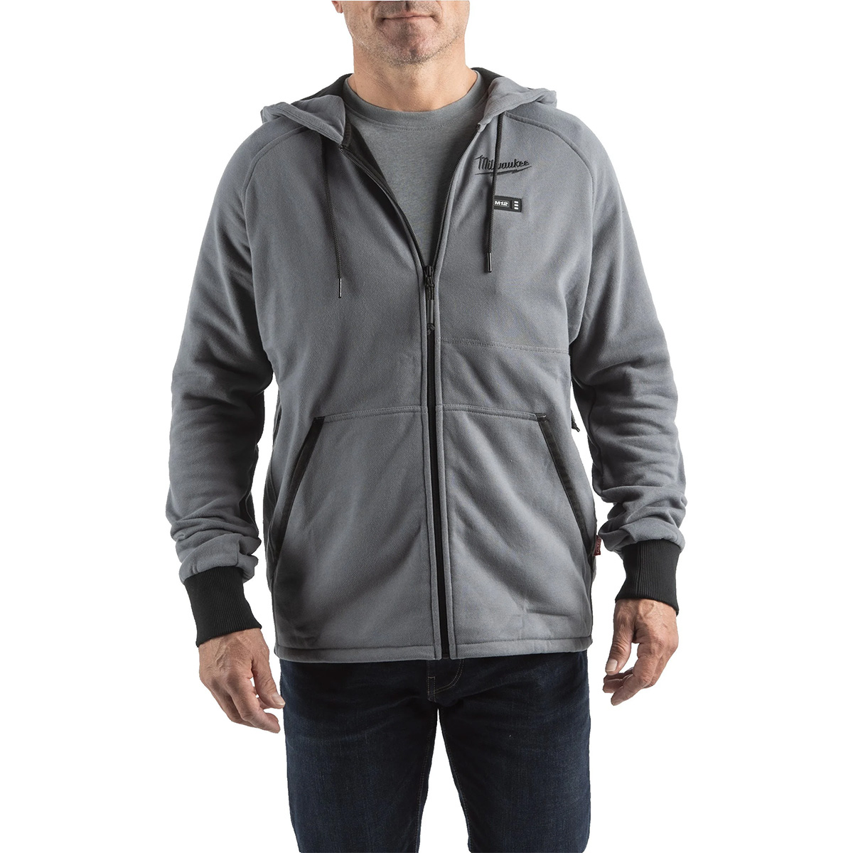 Milwaukee Akku-Heiz-Hoodie Herren M, Grau, ohne Akkus und Ladegerät, M12 HHGREY4-0 - 1 Stk.