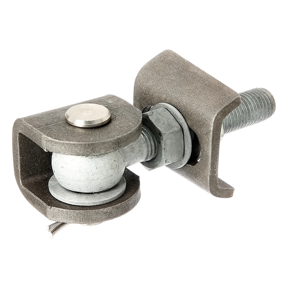 Alberts Torband für 180° Öffnung, 80 x 36 x 70 mm, Anschweißteile: Stahl roh, Bolzen und Splint: Edelstahl, Schrauben und Muttern: feuerverzinkt - 1