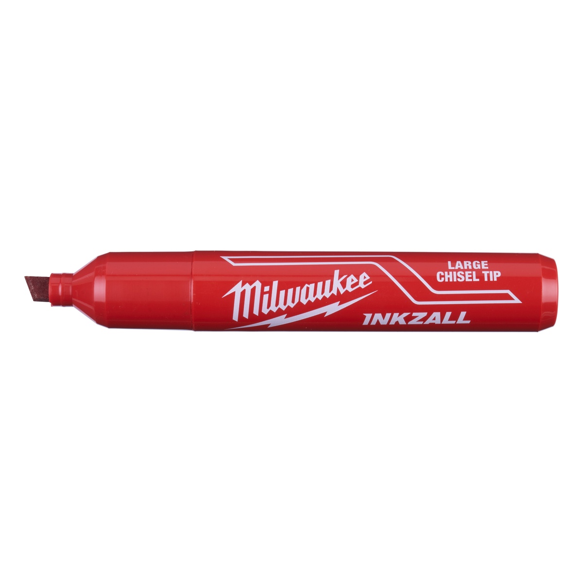 Milwaukee INKZALL Permanentmarker mit Keilspitze Größe L, rot, Strichbreite 6,2 mm