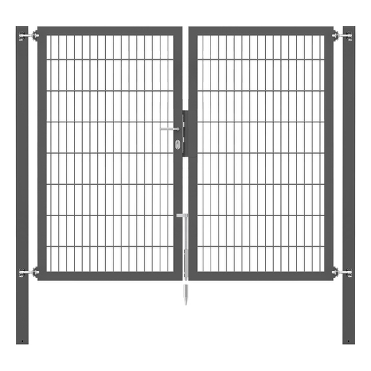 Alberts Doppeltor Flexo Plus, Typ 8/6/8, 1600 x 2000 mm, Pfosten: 80 x 80 mm, Stahl roh, feuerverzinkt, anthrazit kunststoffbeschichtet RAL 7016 - 1 Stk.