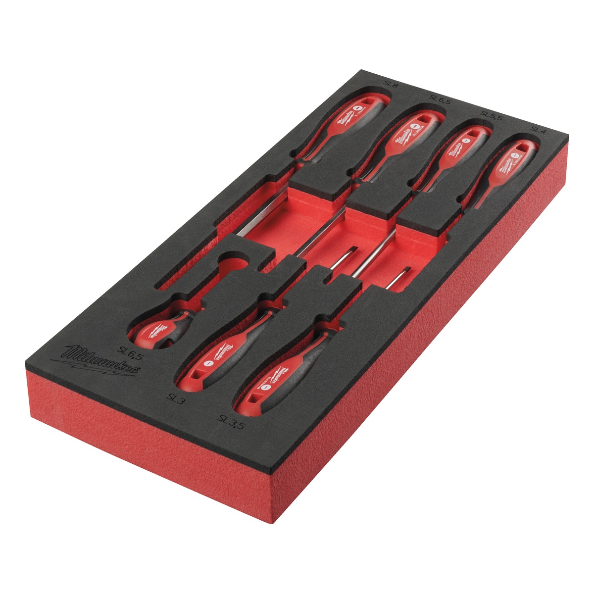 Milwaukee Tri-Lobe Schraubendreher Einlage 7-teilige SL Einlage für Werkstattwagen 78 cm - 1 Stk.