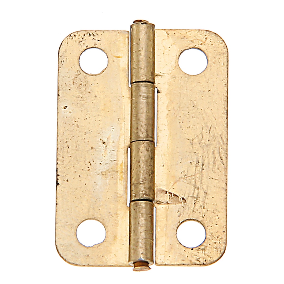 Alberts Schatullen-Scharnier, 24 x 17 mm, Stahl roh, vermessingt - 4 Stk.