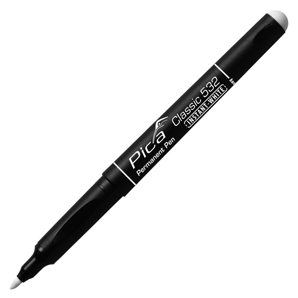 Pica permanent-pen Instant White, Round Point 1-2 mm, Marker, Permanent Marker
