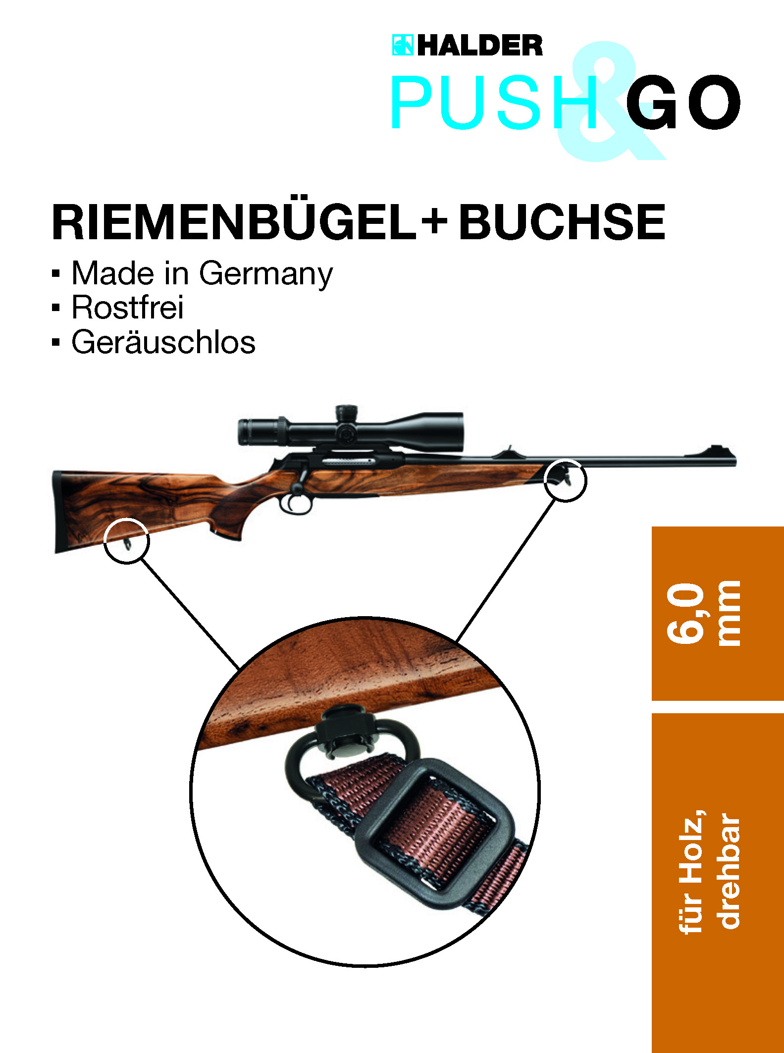 Halder schmaler Bügel mit 6 mm Buchse für Holz, drehbar