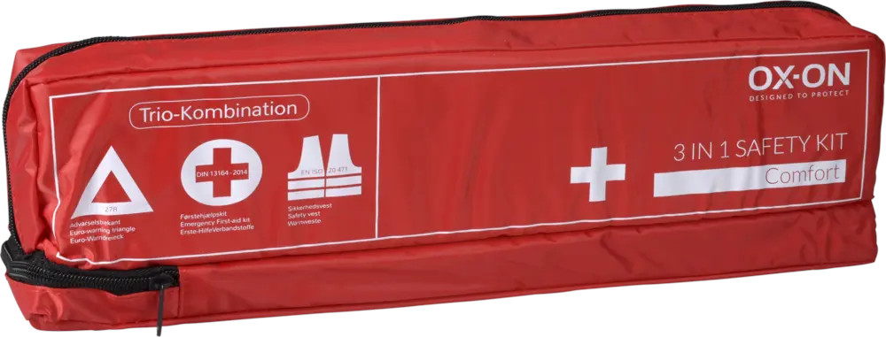 OX-ON 3-in-1 KFZ Safety Kit Erste Hilfe, Warnweste, Warndreieck