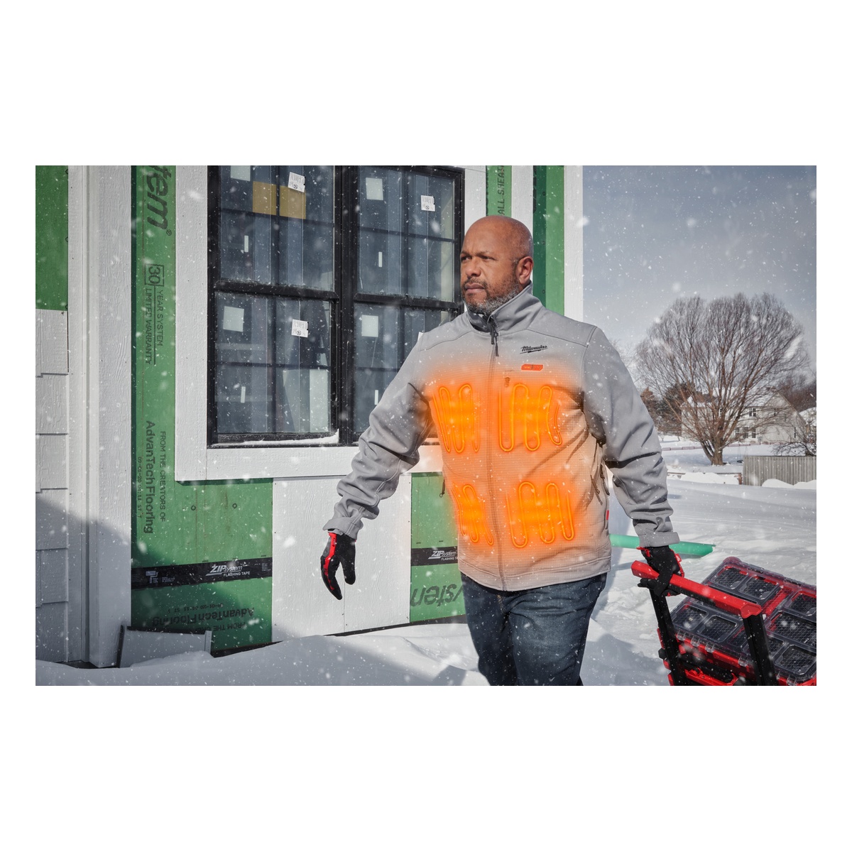 Milwaukee Akku-Heizjacke Herren XXL, Grau, ohne Akkus und Ladegerät, M12 HJGREY5-0 - 1 Stk.