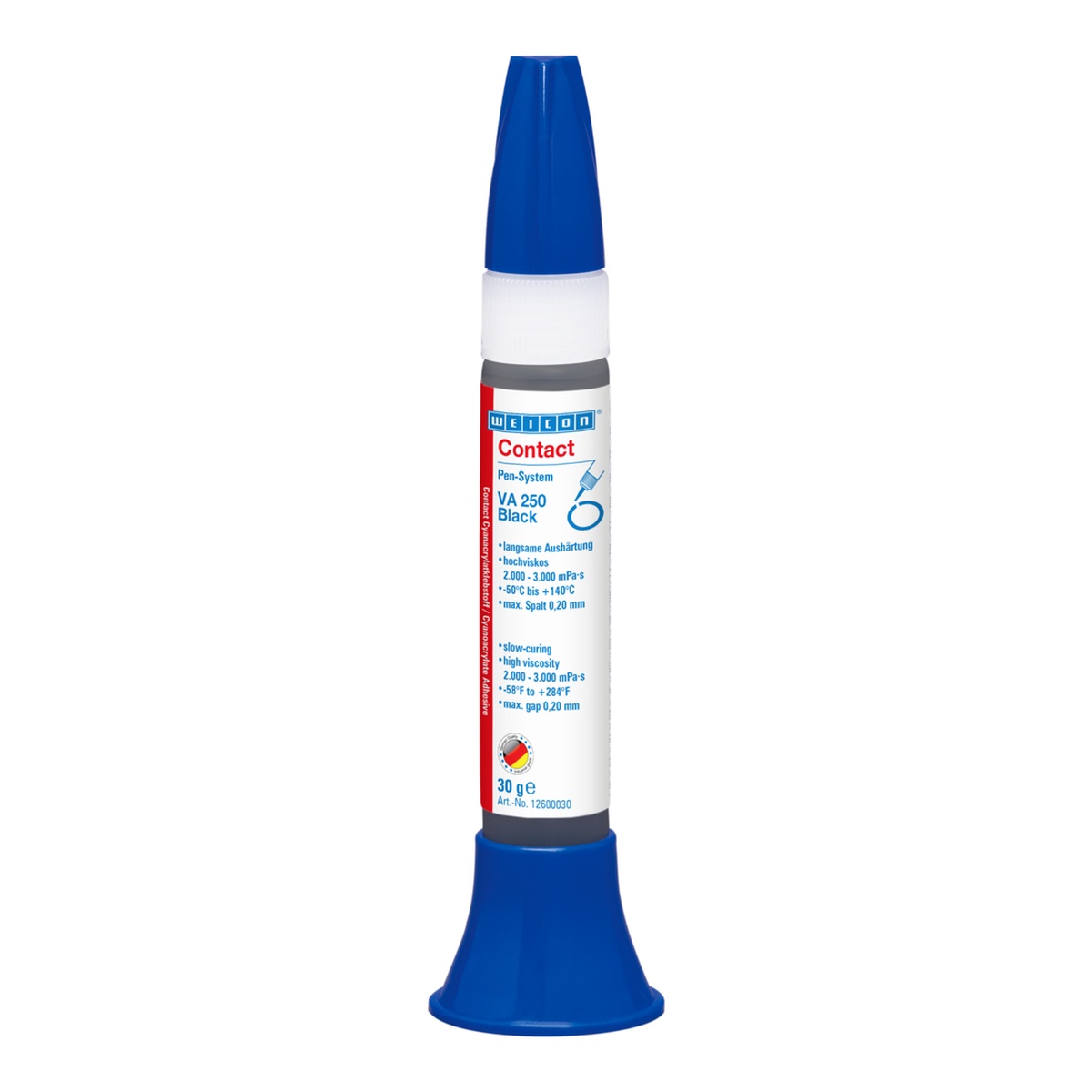 WEICON Contact VA 250 Black Sekundenkleber gummigefüllt hochviskos 30 g, schwarz