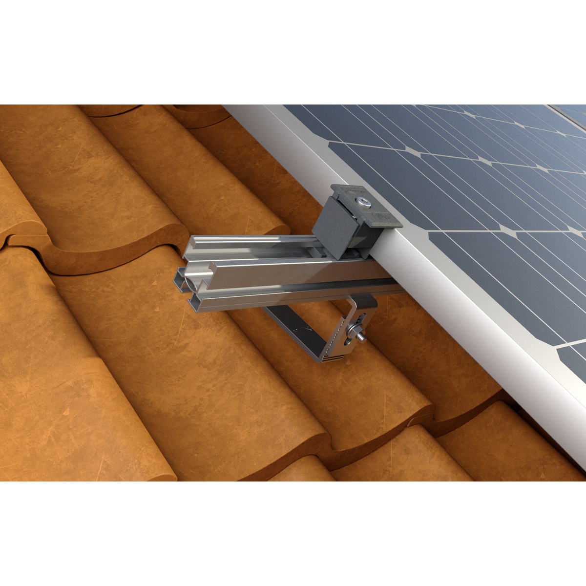 fischer Universal-Mittelklemme vormontiert PM C U 30 - 50 AL schwarz, Aluminium - 10 Stk.