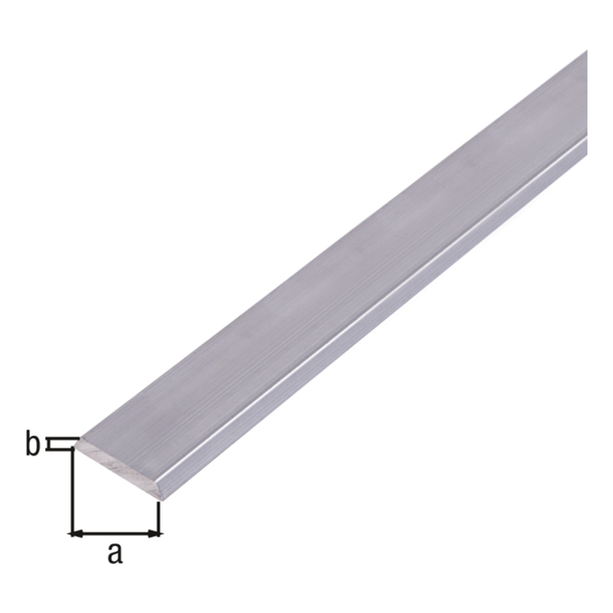Alberts Abdeckprofil mit abgeschrägten Kanten, Alu natur, 1000 x 24 x 4 mm - 1 Stk.