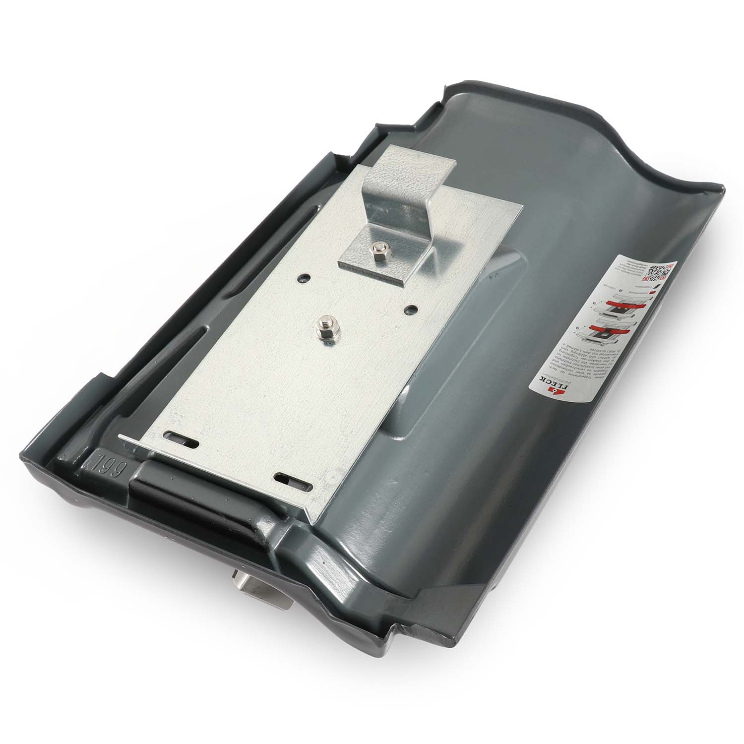 Fleck Solar-Trägerpfanne mit VA-Halterung Flandern Plus Groß-Flachdach Basalt, BAG