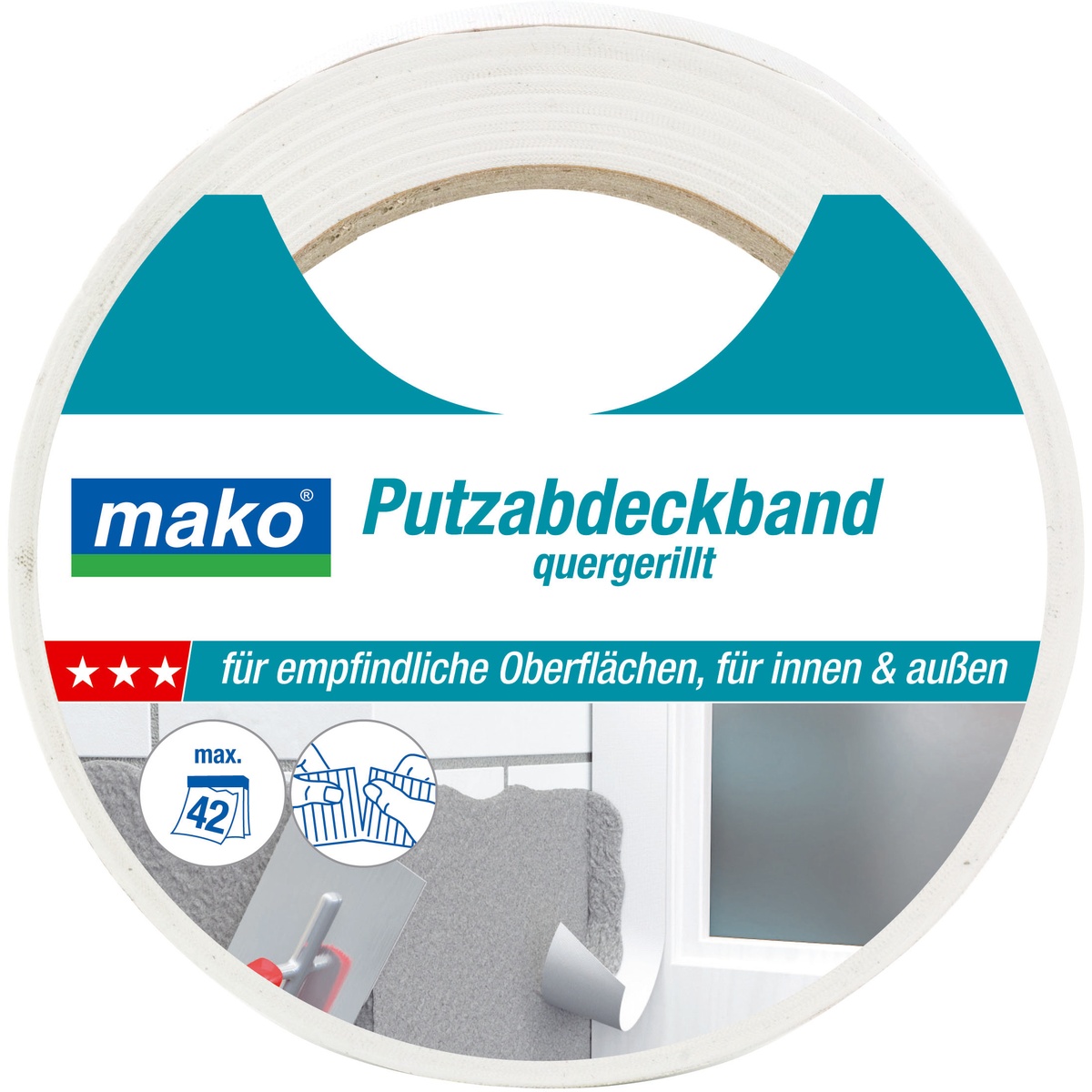 Mako Putz-Abdeckband, 38 mm x 33 m, weiß