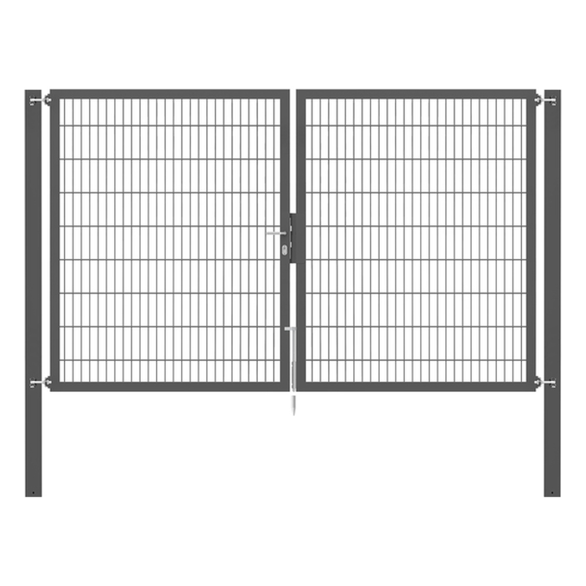 Alberts Doppeltor Flexo Plus, Typ 8/6/8, 1800 x 3000 mm, Pfosten: 100 x 100 mm, Stahl roh, feuerverzinkt, anthrazit kunststoffbeschichtet RAL 7016 - 1 Stk.