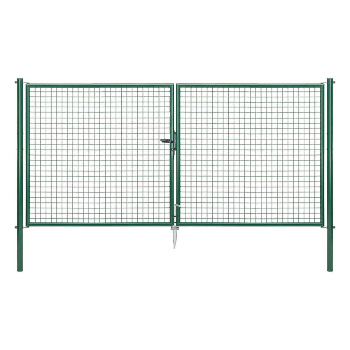 Alberts Wellengitter-Doppeltor, 3048 x 2000 x 60 mm, Stahl roh, zinkphosphatiert, grün kunststoffbeschichtet RAL 6005 - 1 Stk.