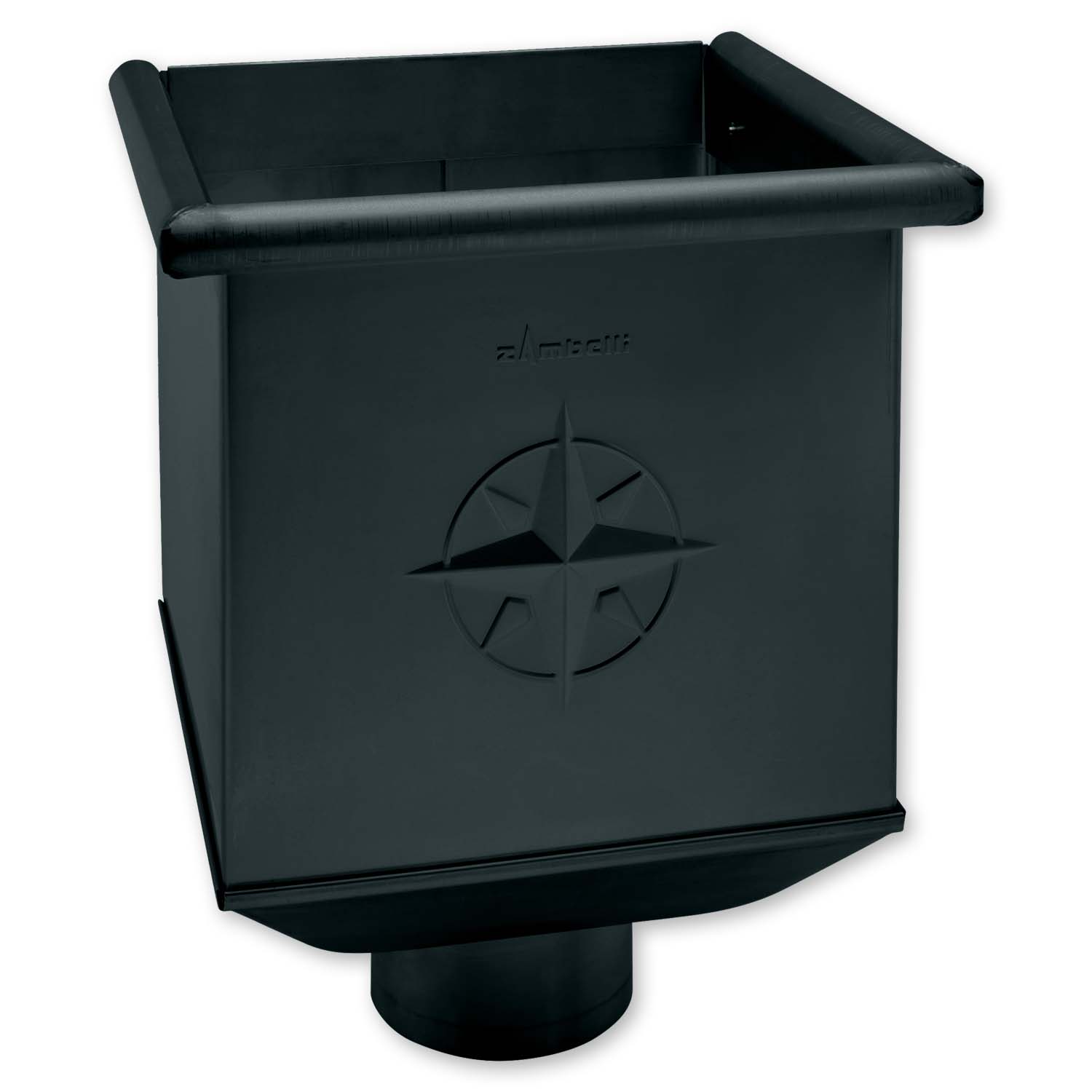 Zambelli Wasserfangkasten quadratisch 100 mm, farbbeschichtet, Anthrazit Zambelli Wasserfangkasten quadratisch 100 mm, farbbeschichtet, Anthrazit