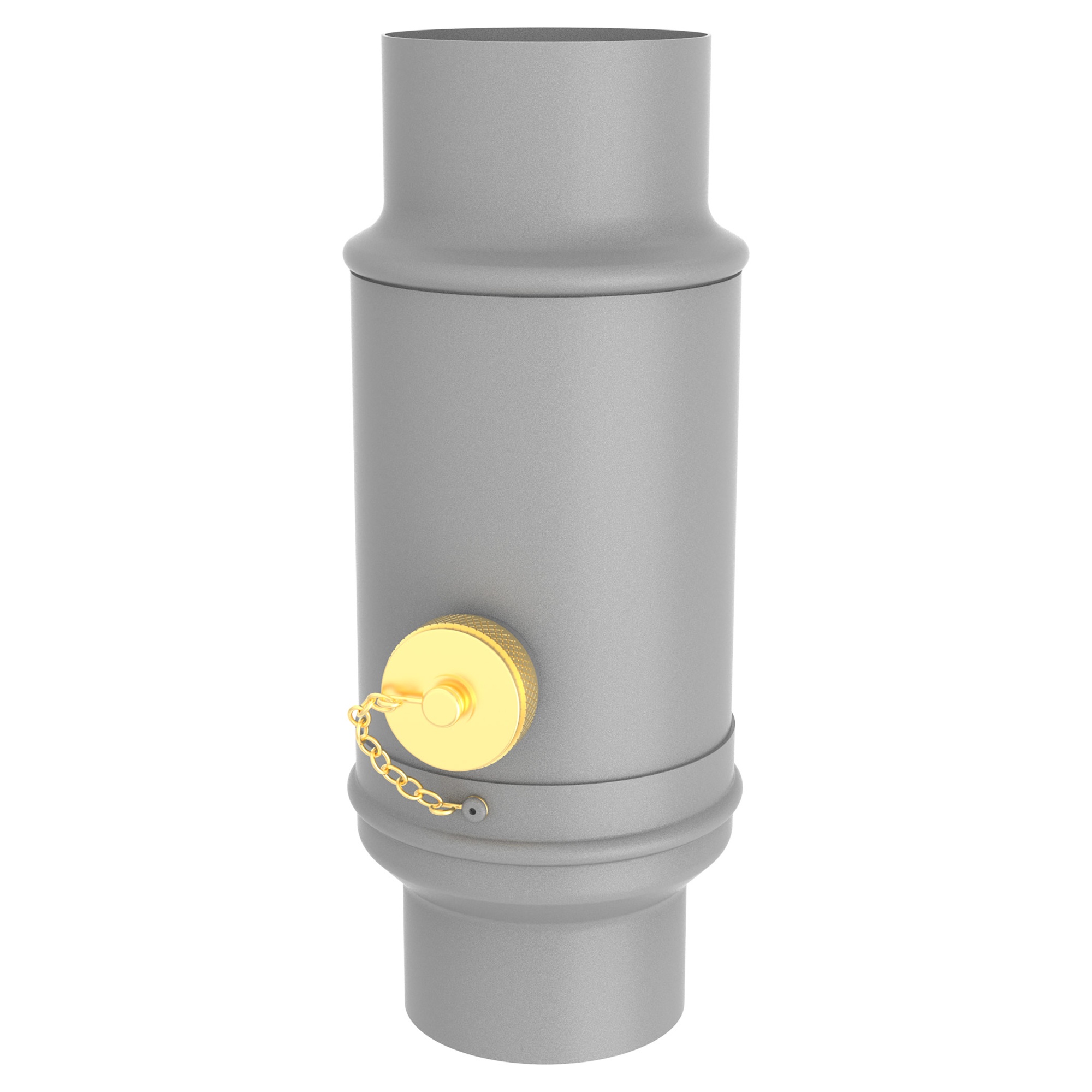 Zambelli Wassersammler Ø 80 mm, Weißaluminium RAL 9006, COLORDUR, mit Schlauchanschlussset, zylindrisch - 1 Stk.
