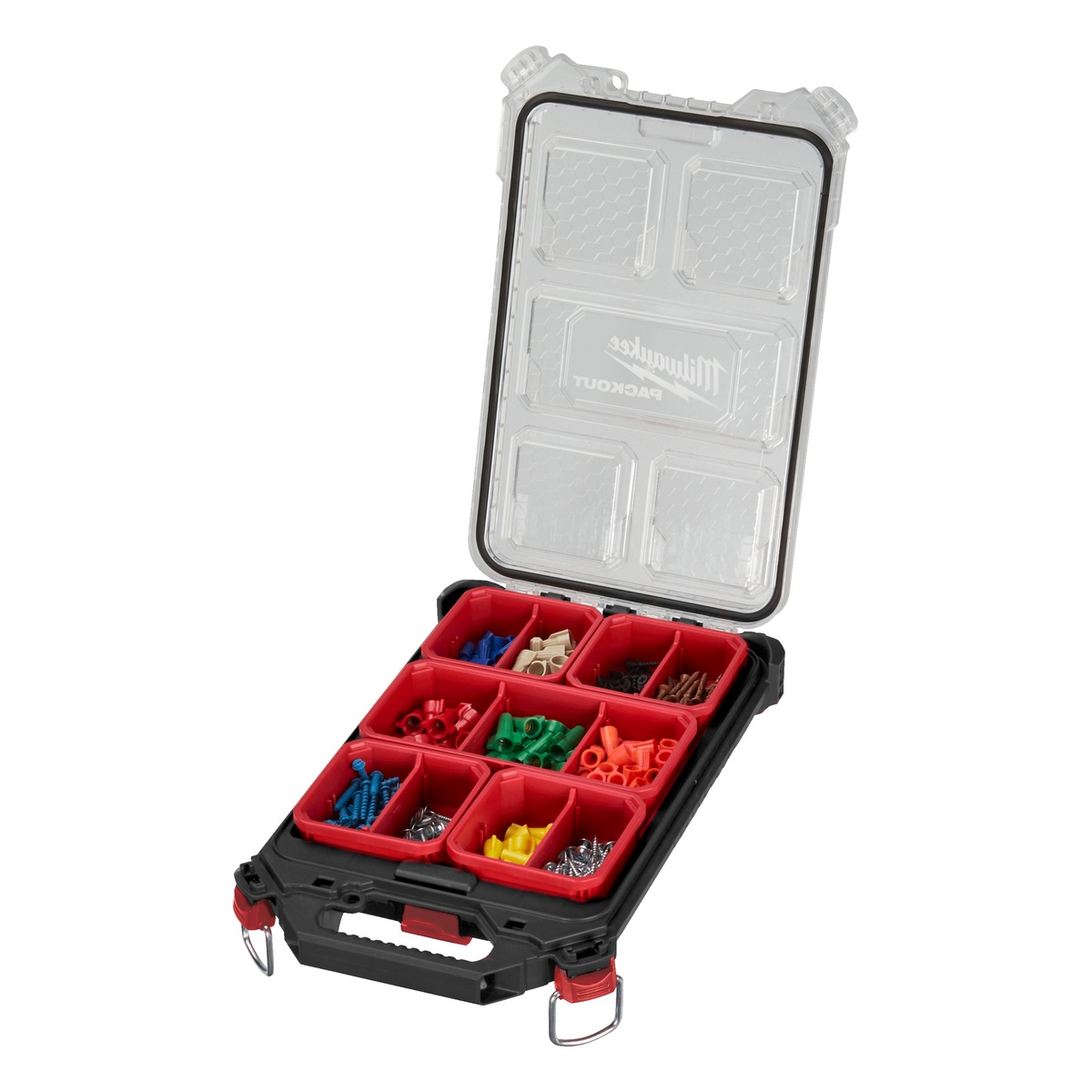Milwaukee PACKOUT Compact Slim Organiser mit 5 Sortierboxen, IP65