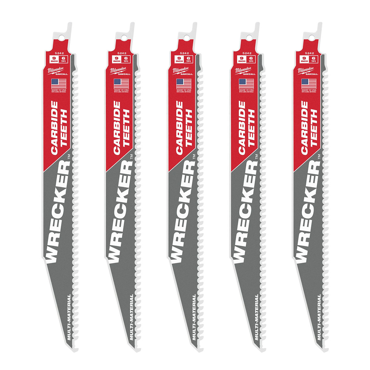 Milwaukee Säbelsägeblatt 230x6 mm WRECKER HM - 5 Stk.