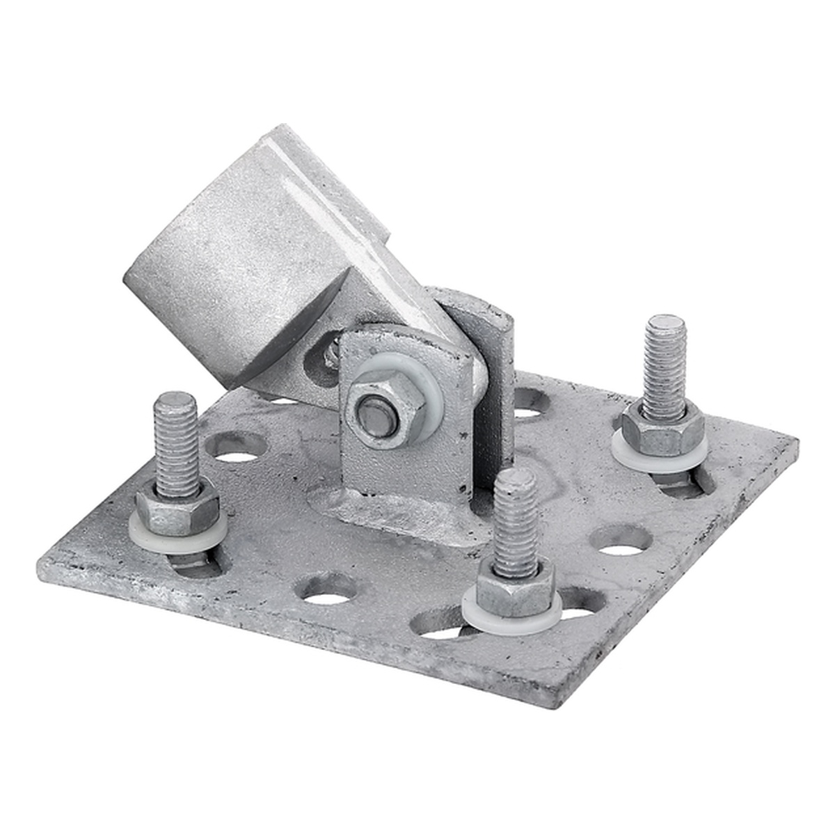 Alberts Strebenplatte, 90 x 100 x 100 mm, Stahl roh, feuerverzinkt, zum Aufschrauben - 1 Stk.