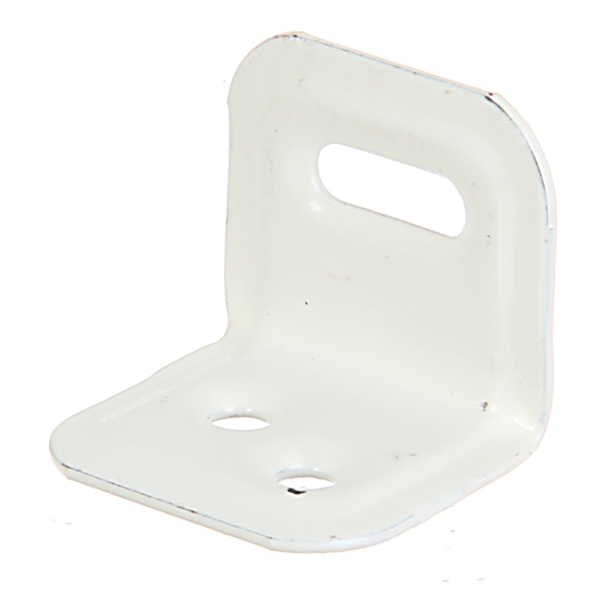 Alberts Verstellwinkel, geprägt, 25 x 25 x 30 mm, Stahl roh, zinkphosphatiert, weiß kunststoffbeschichtet - 1 Stk.