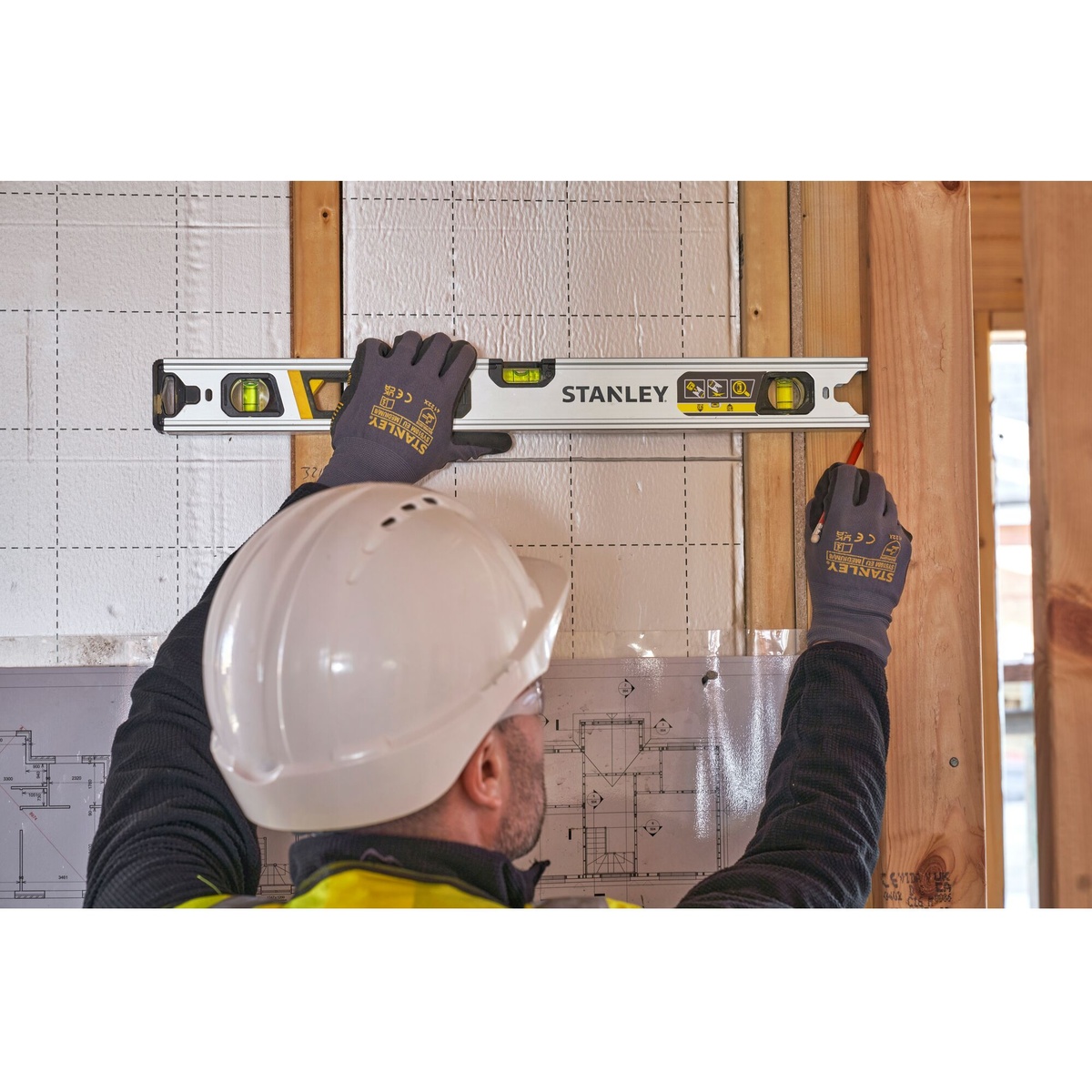Stanley Wasserwaage FATMAX Xtreme 60 cm, Aluminium-Hohlprofil, durchgehende Messkante, abnehmbare Endkappen