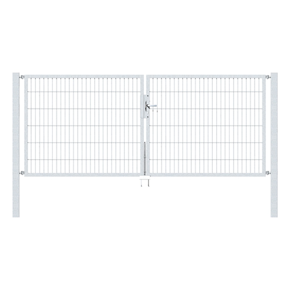 Alberts Doppeltor Flexo, 1200 x 3000 mm, mittig geteilt, Lichte Breite: 3000 mm, Stahl roh, feuerverzinkt passiviert - 1 Stk.
