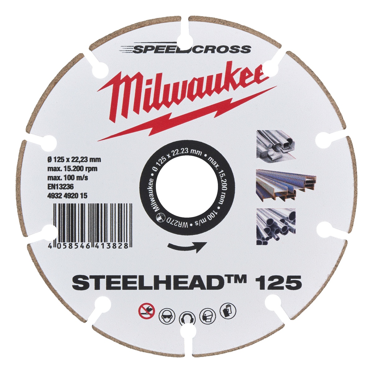 Milwaukee Diamanttrennscheibe DH STEELHEAD 125 mm für Stahl, Edelstahl und Beton - 1 Stk.