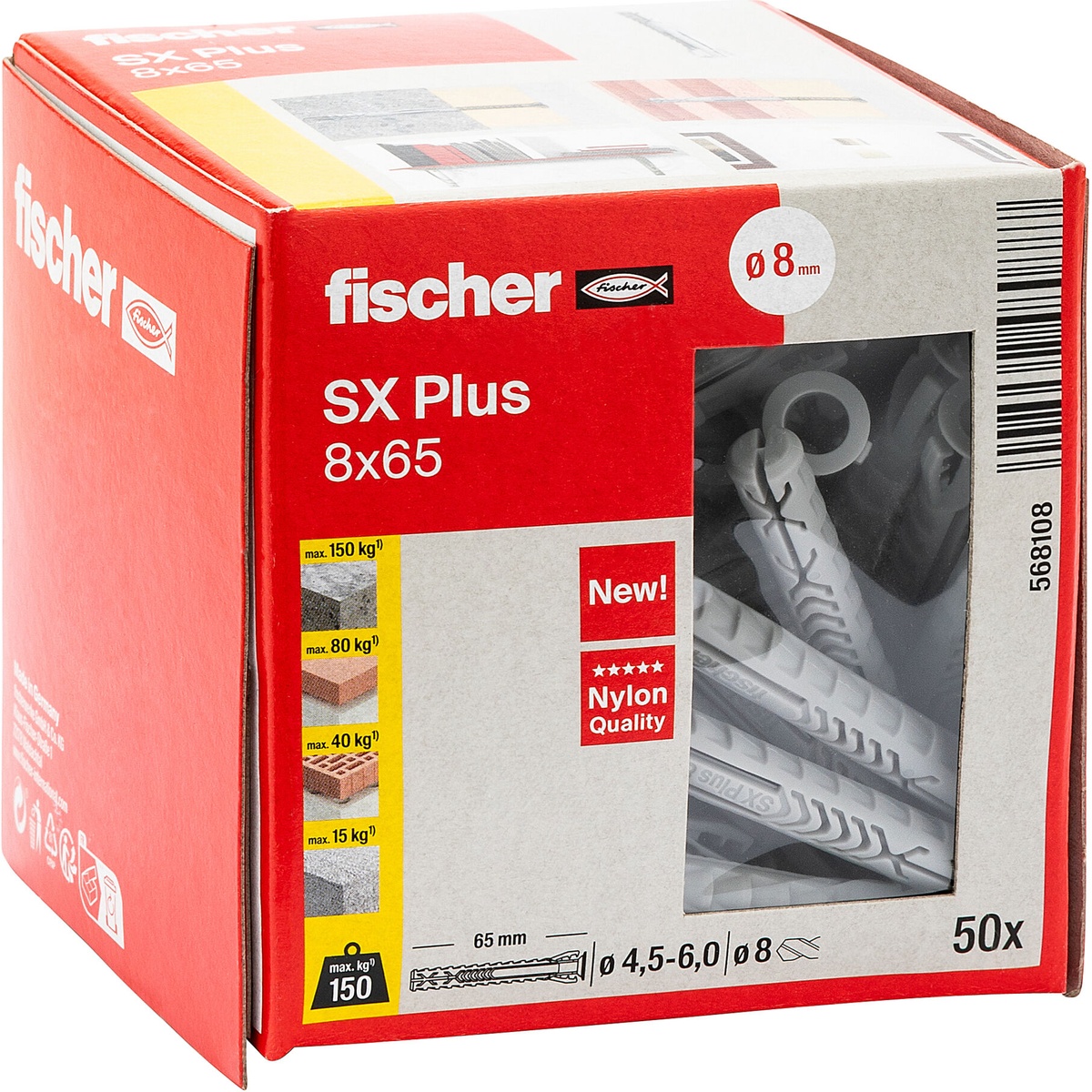 Fischer Dübel SX Plus 8 x 65 mm - 50 Stk. Fischer Dübel SX Plus 8 x 65 mm - 50 Stk.