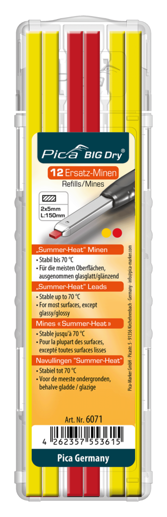 Pica BIG Dry Ersatzminen Set Sommer-Minen gelb/rot