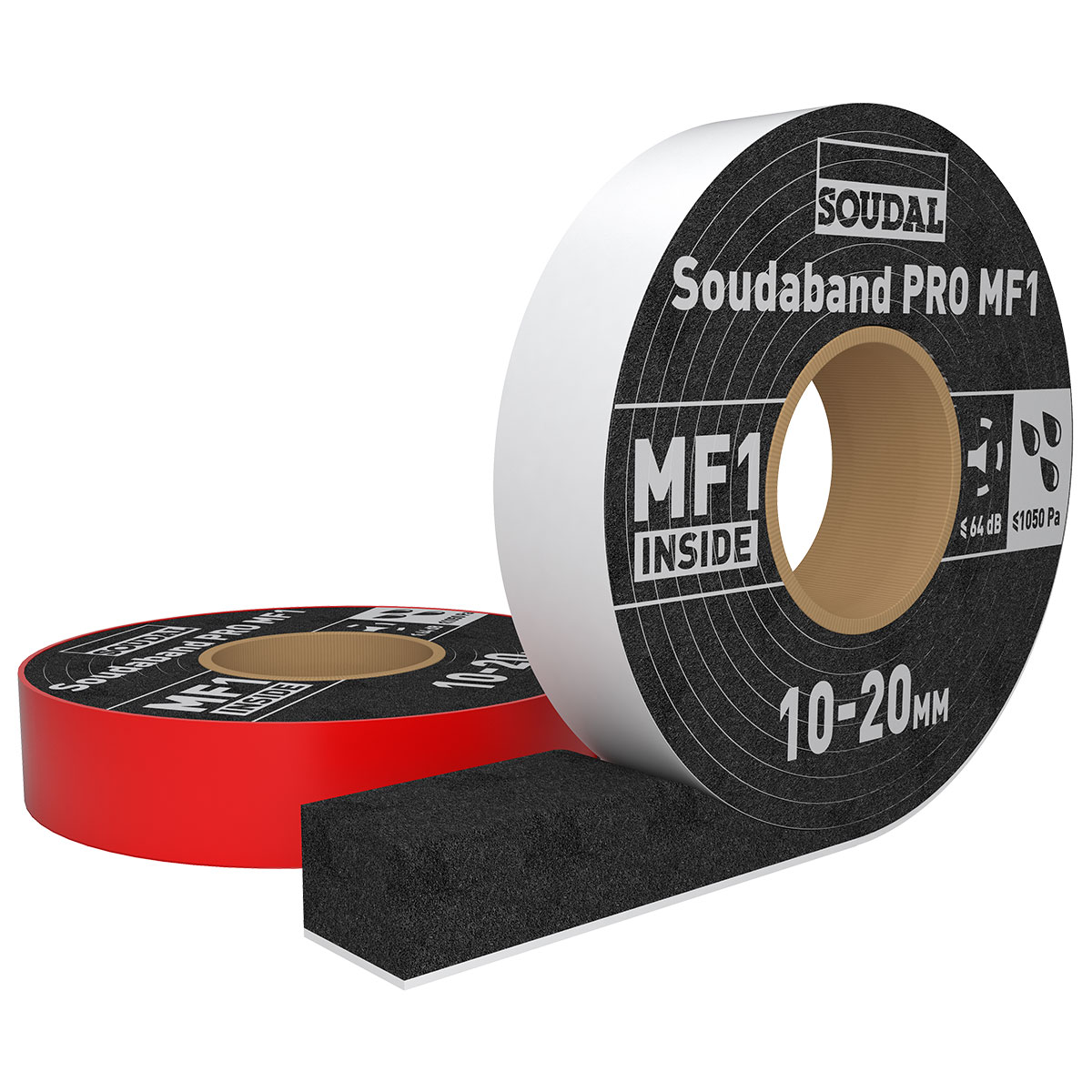 Soudal Soudaband PRO MF1, 53/4-10, Schwarz, 12 m - 1 Stk. Soudal Soudaband PRO MF1, 73/15-30, Schwarz, 4 m - 1 Stk.