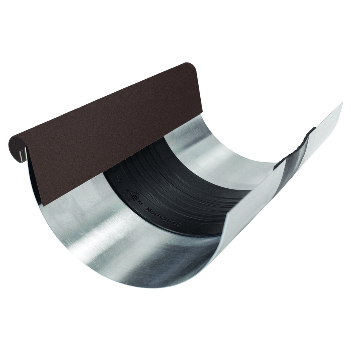 Zambelli Rinnen-Dilatation halbrund 250, 8-teilig, Dunkelbraun RAL 8019, COLORDUR, 260 mm breit, mit Schutzblende - 1 Stk.