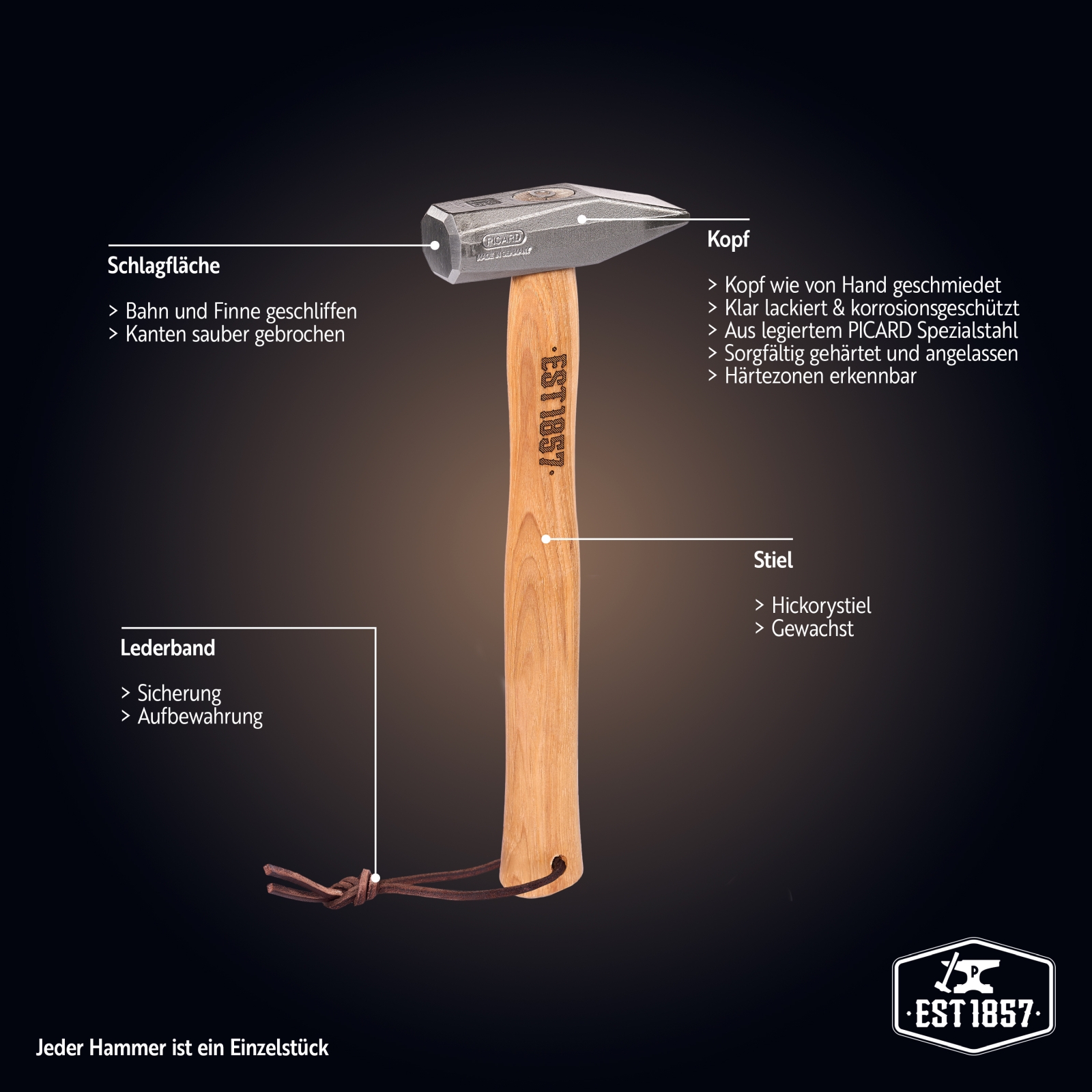 Picard Schlosserhammer Est.1857 800 g