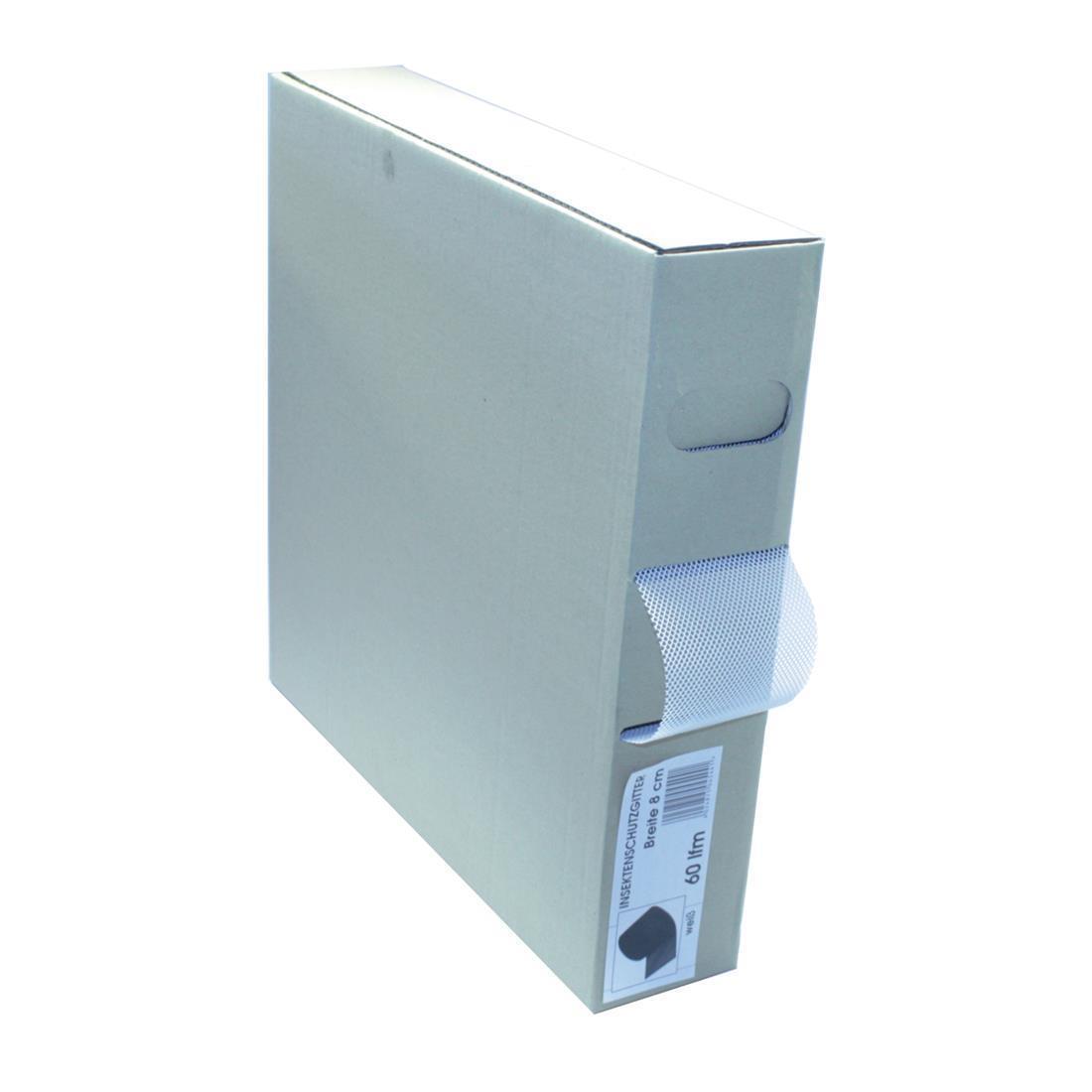 Lüftungsband Insektenschutzgitter PVC 8 cm x 60 m  Weiß Lüftungsband Insektenschutzgitter PVC 8 cm x 60 m  Weiß