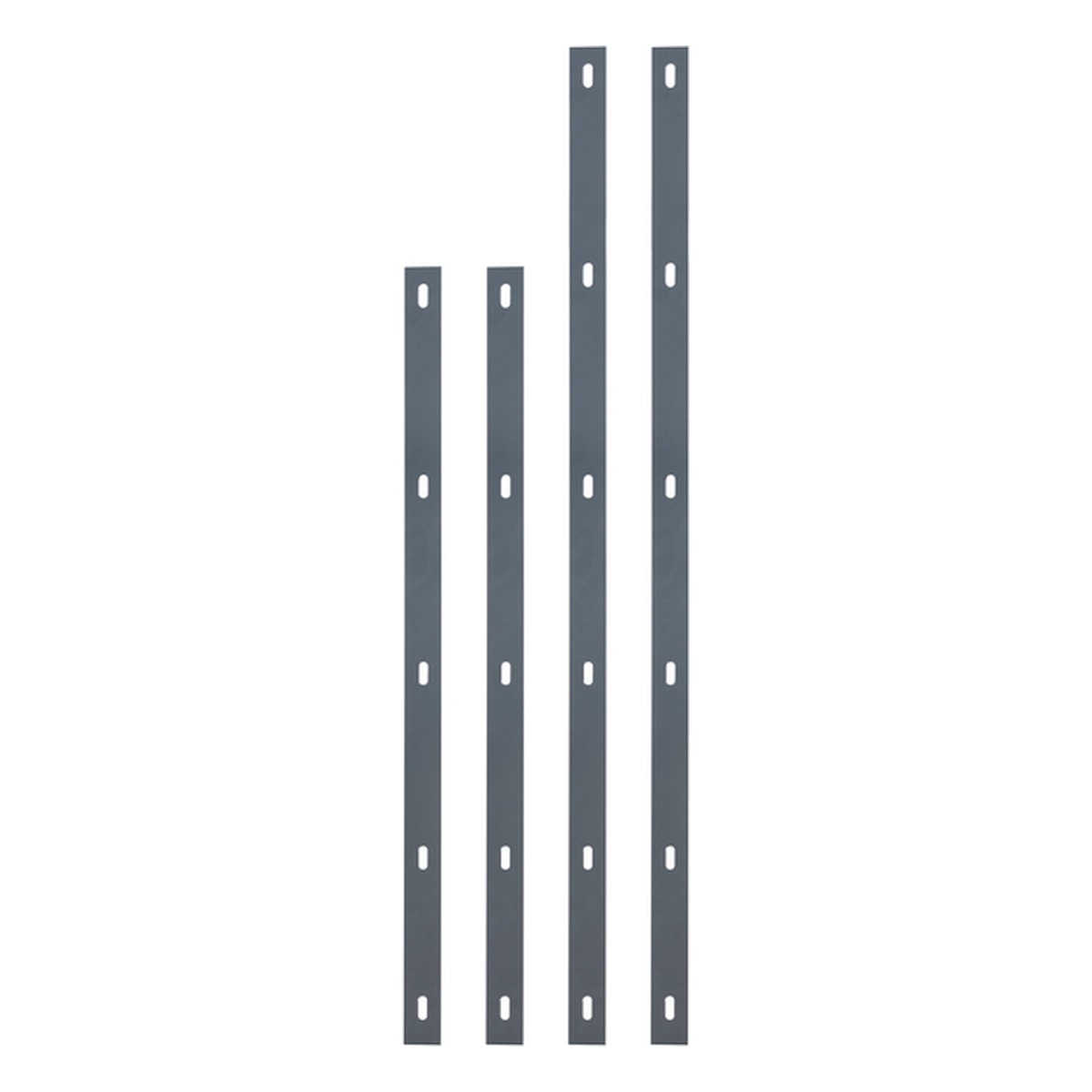 Alberts Set Flacheisen Step², Bohrabstand 200 mm, 40 x 4 x 1840 mm, Stahl roh, feuerverzinkt, anthrazit kunststoffbeschichtet RAL 7016 - 4 Stk.