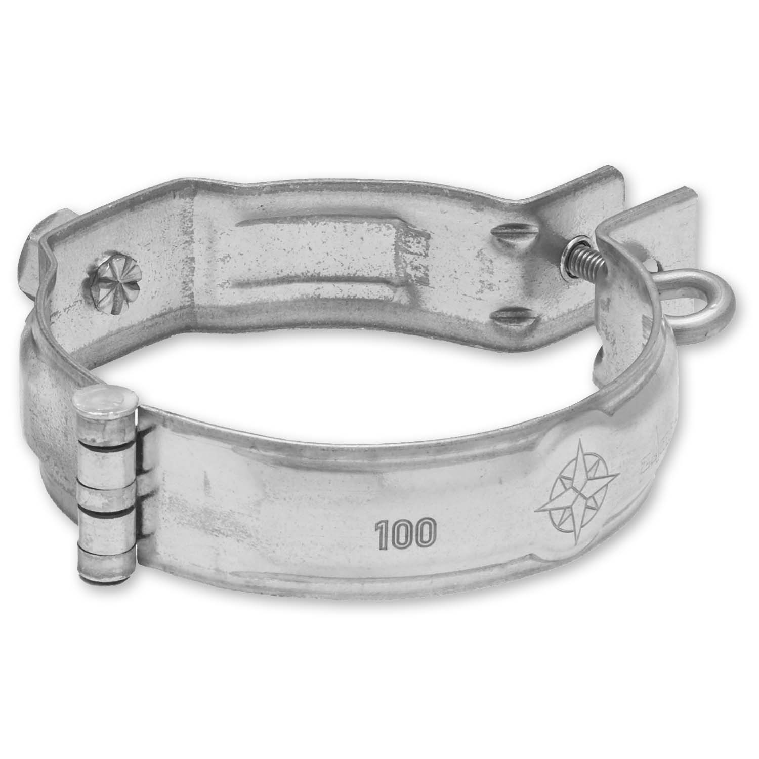 Zambelli Fallrohrschelle 80 mm, Stahl verzinkt, Stiftlänge 140 mm Zambelli Fallrohrschelle 80 mm, Stahl verzinkt, Stiftlänge 140 mm