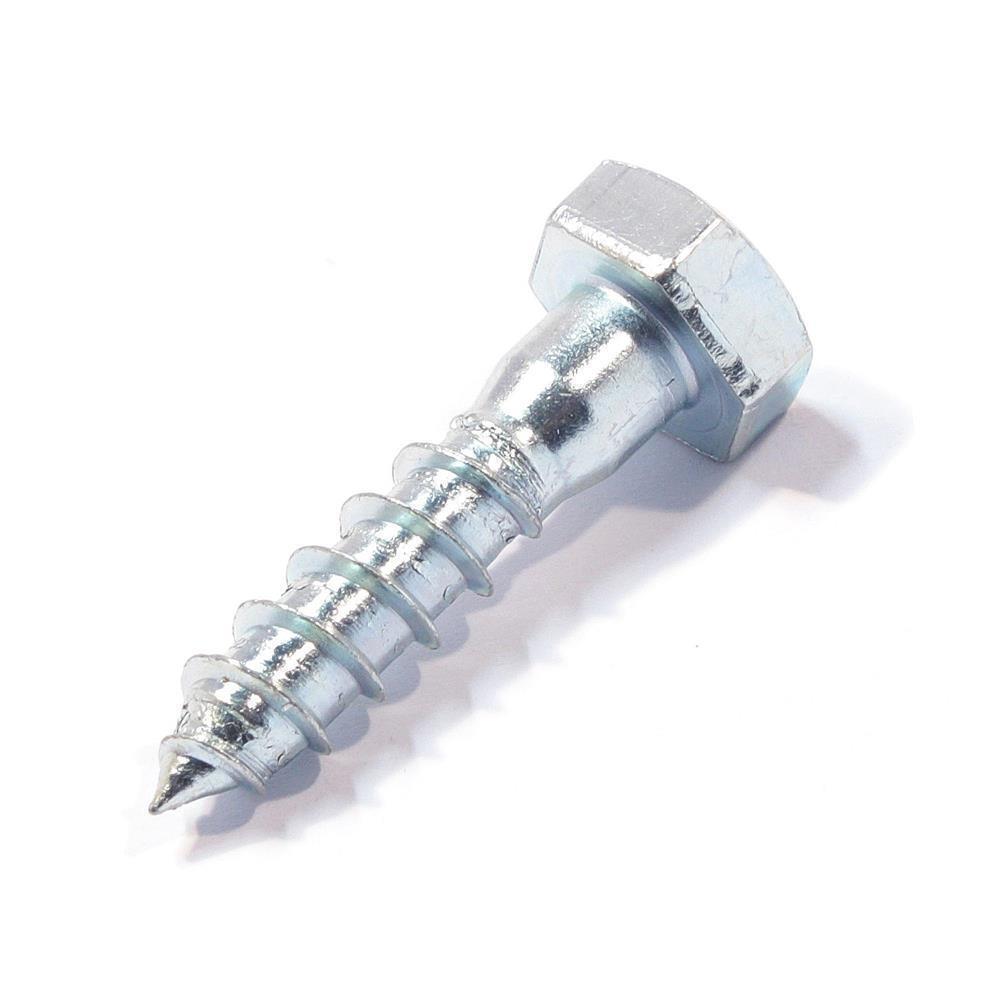 Sechskant-Holzschraube 12 x 60 mm DIN 571 Stahl galvanisch verzinkt Sechskant-Holzschraube 12 x 60 mm DIN 571 Stahl galvanisch verzinkt