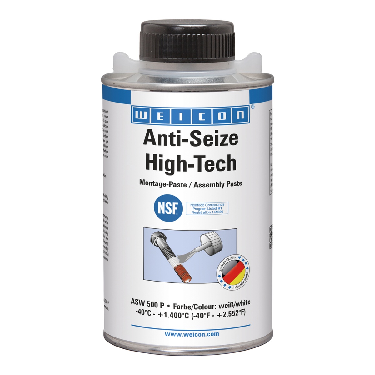 WEICON Anti-Seize High-Tech Montagepaste, metallfrei, NSF H1, 0,5 kg