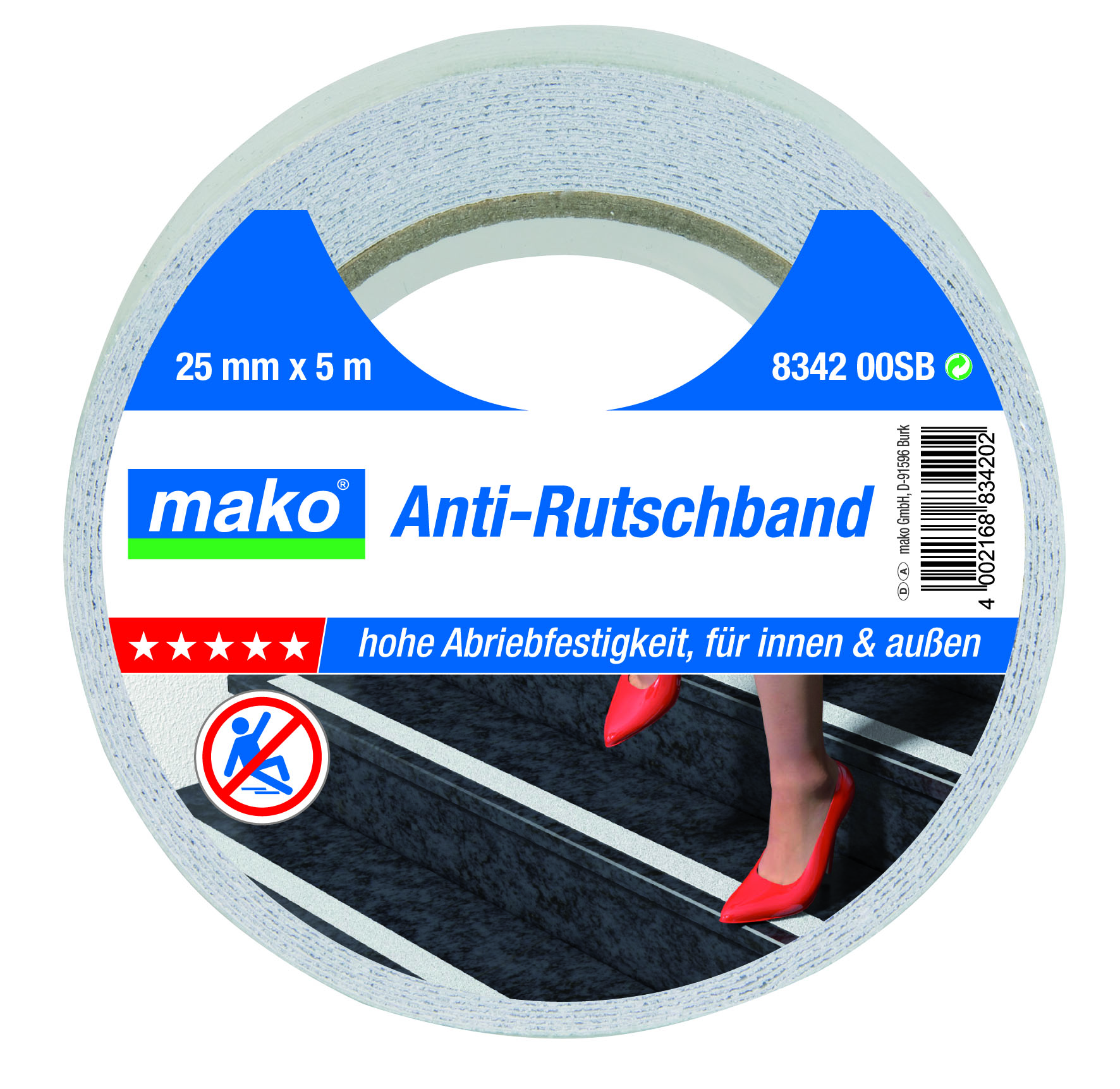 Mako Anti-Rutschband 25 mm x 5 m Weiß