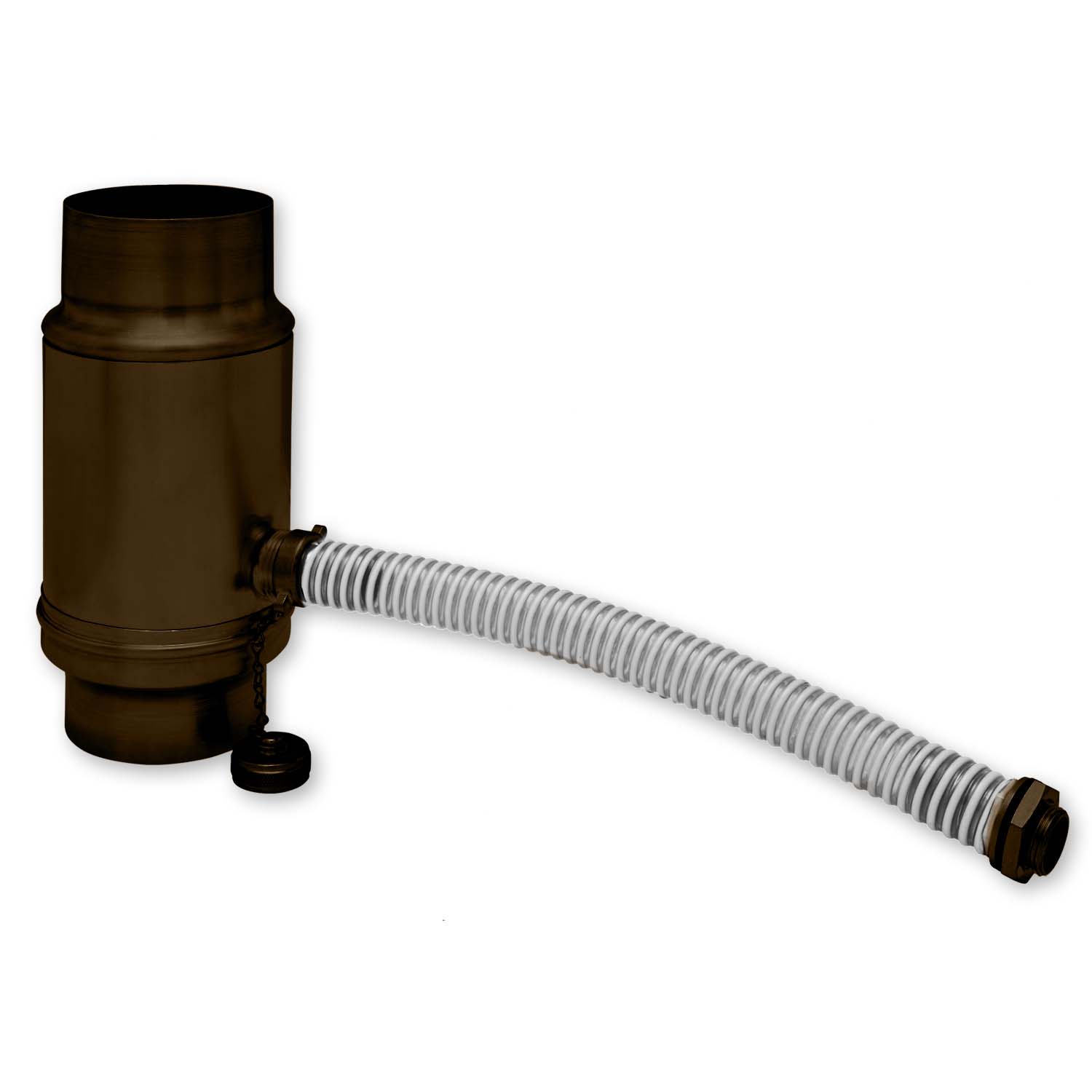 Zambelli Regenwassersammler 100 mm, verzinkt Braun Testa di Moro, mit Schlauchanschlussset