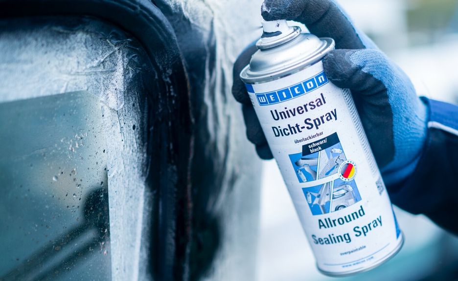 WEICON Universal Dicht-Spray, sprühbarer Kunststoff zum Abdichten, 400 ml, schwarz