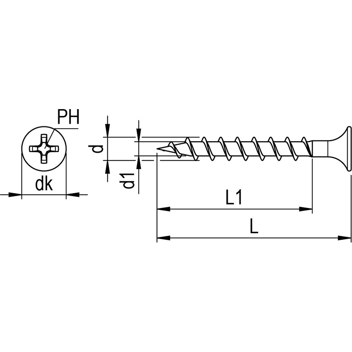 Reisser Schnellbauschraube 3,9x25 mm, Grobgewinde/Vollgewinde, PH2 - 1000 Stk.