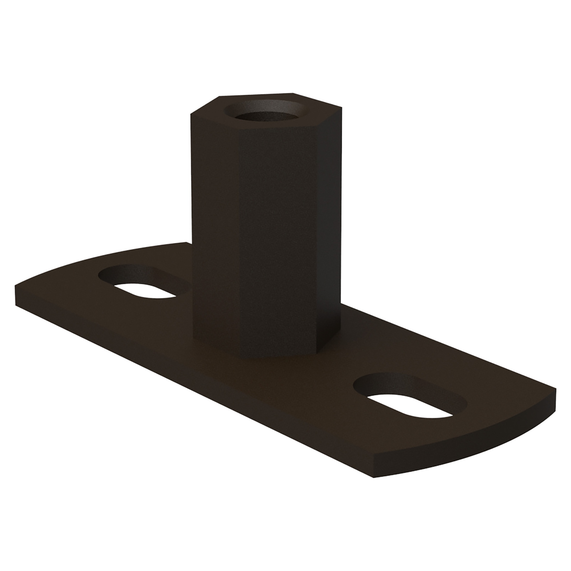 Zambelli Wandhalter mit Gewindemuffe M10, Dunkelbraun RAL 8019, COLORDUR - 1 Stk.