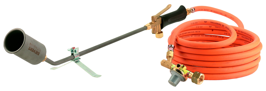 Sievert Aufschweißbrenner-Set PRO 88 Titanium 60/850 mm, 114 kW, 10 m Schlauch, Druckregler mit SBS, DIN-Kombi